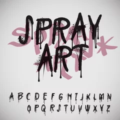 Zelfklevend Fotobehang Graffiti splash alfabet, vector eps10 afbeelding. © Ivan Kopylov