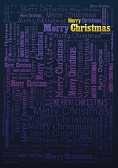 Merry Christmas holiday word cloud background