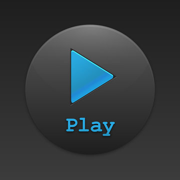 PLAY Web Button (view video player watch icon symbol)