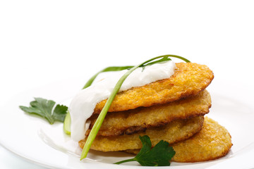 fried potato pancakes on a plate
