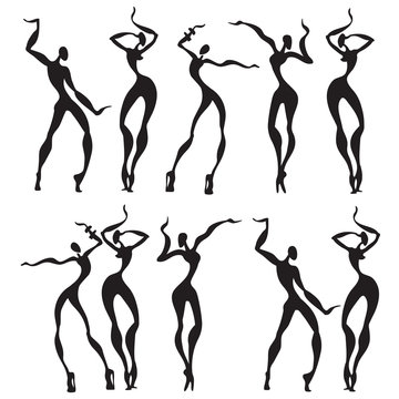 Abstract dancing figures