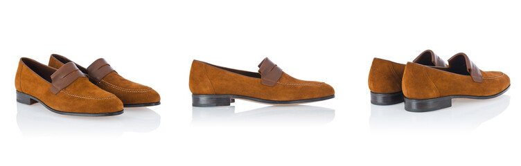 Male shoes isolated on the white background
