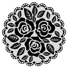 Lace doily with flowers