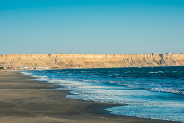 Colan beach in the peruvian coast at Piura Peru