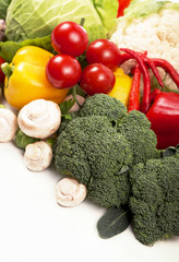 Fresh vegetables isolated on white