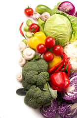 Fresh vegetables isolated on white