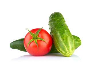 Ripe vegetables isolated on white background
