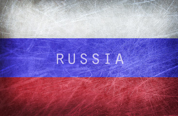 Flag of Russian Federation on grunge background