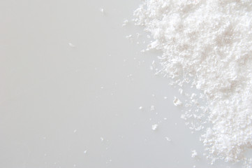 artificial snow on a white background. For Christmas Cards