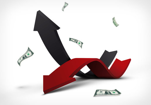 Income expence abstract wavy graph