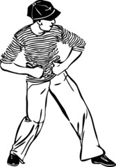 image of boy is in a black cap