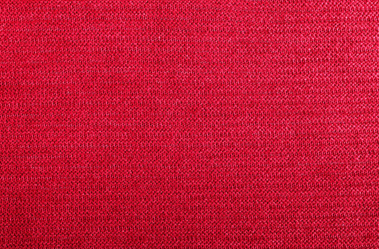 closeup of woolen fabric red, texture background