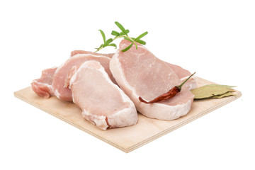 Raw pork steak