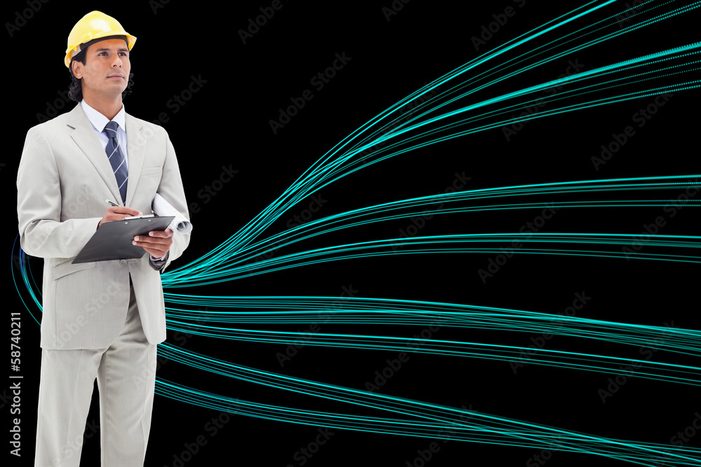 Aufkleber Composite image of architect taking notes