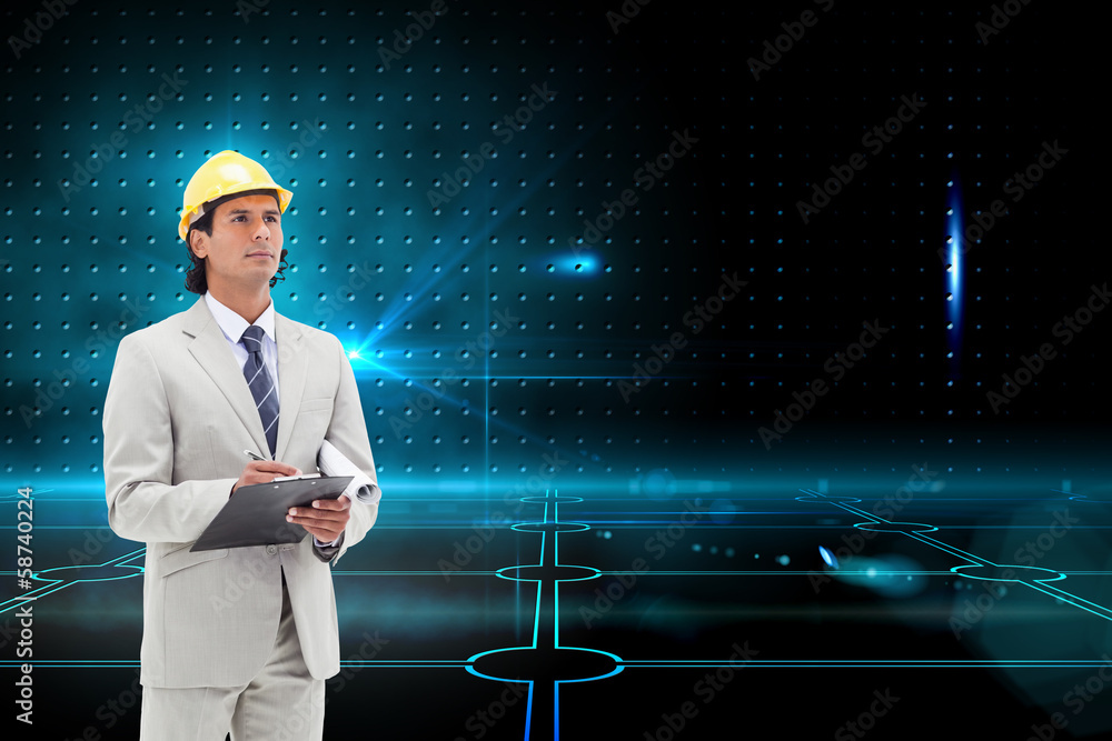 Aufkleber Composite image of architect taking notes