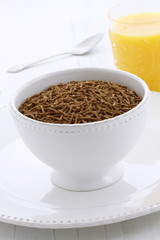 Delicious bran cereal breakfast