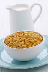 Delicious corn flakes breakfast