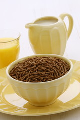 Delicious bran cereal breakfast