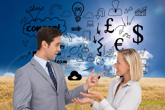 Composite image of business people meet each other - Powered by Adobe