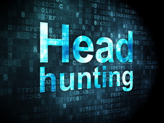 Business concept: Head Hunting on digital background