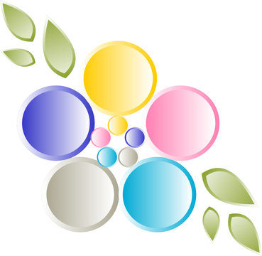 Design Logo. Flower and leaves Icon