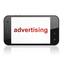 Marketing concept: Advertising on smartphone