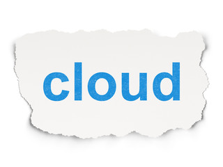 Cloud computing concept: Cloud on Paper background