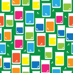 icons juice in glass of seamless pattern