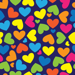 multicolor hearts of seamless pattern