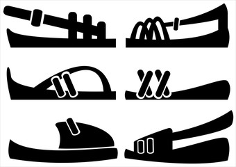 men's sandals of icons set