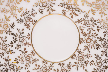 floral gold and white abstract