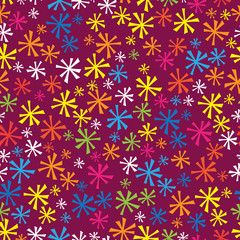 seamless pattern multicolored snowflakes