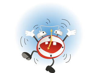 Funny cartoon alarm clock