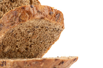whole wheat bread, isolated on white background