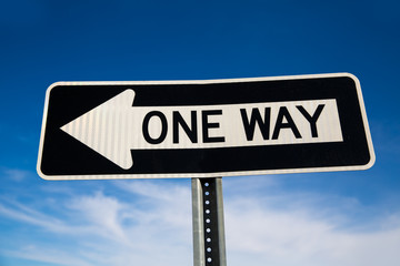One way arrow sign in USA