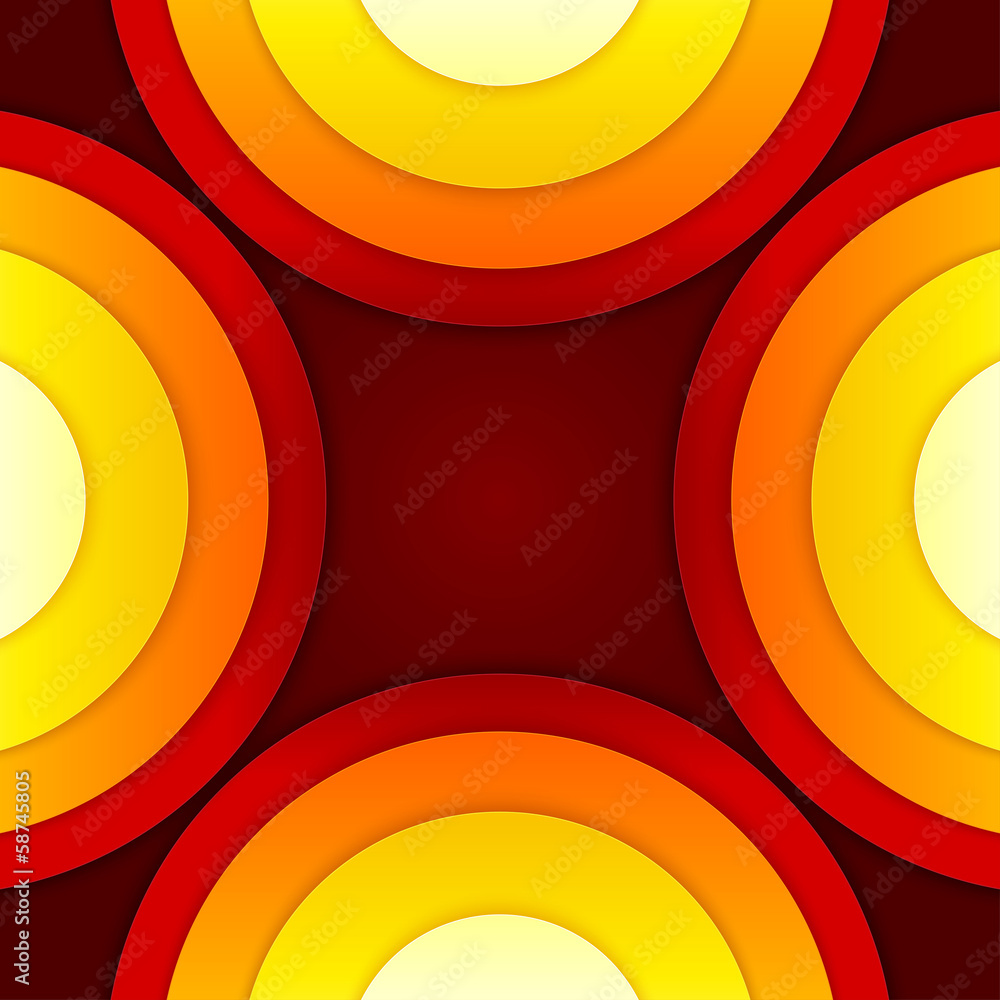 Poster abstract red and orange circles vector background