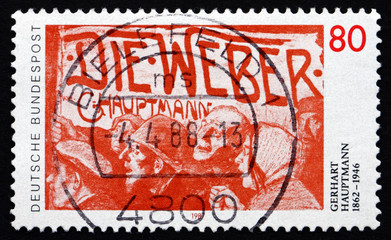 Postage stamp Germany 1987 Gerhart Hauptmann, Playwright
