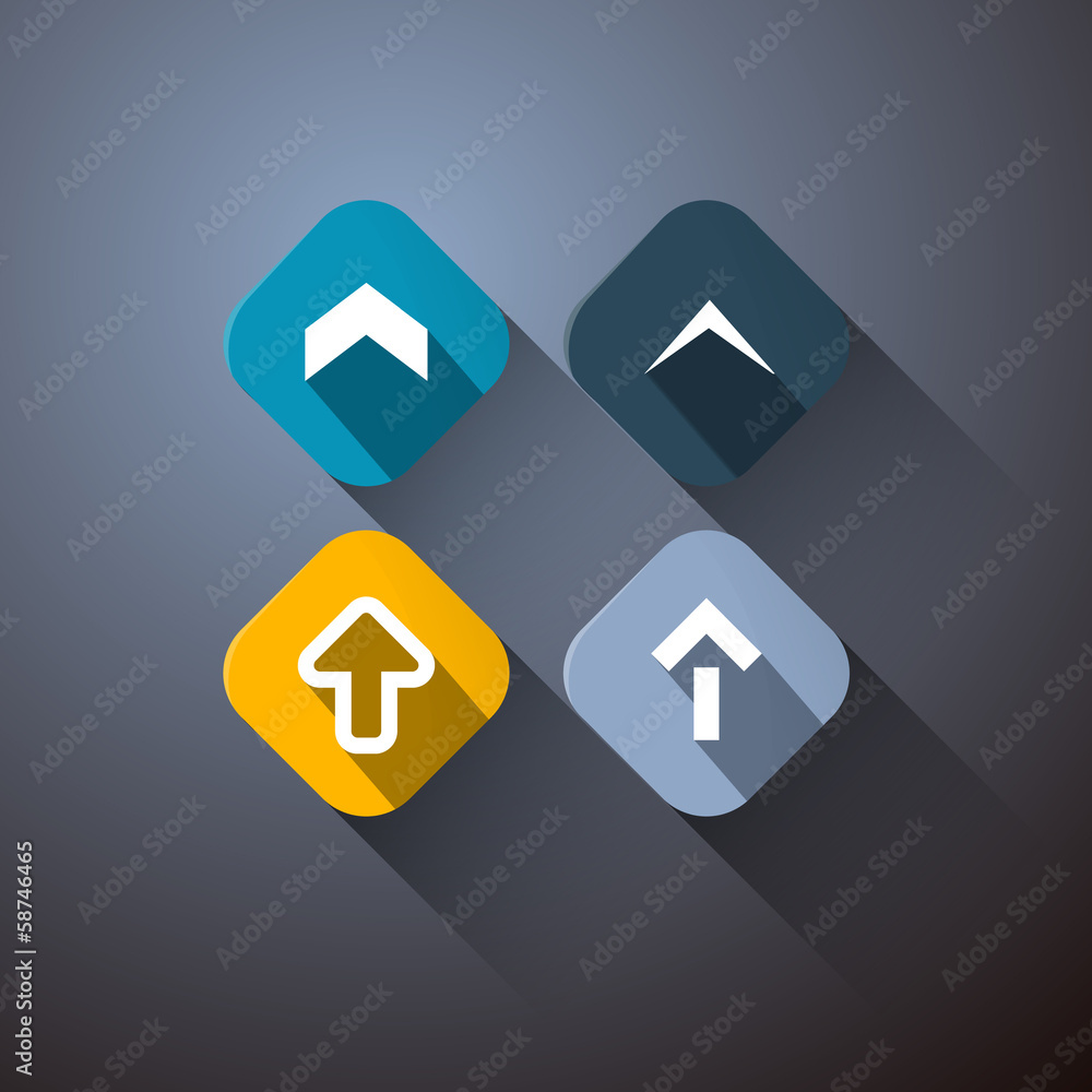 Poster retro vector arrows set on dark background