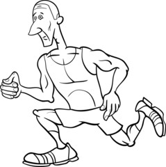 runner sportsman cartoon coloring page
