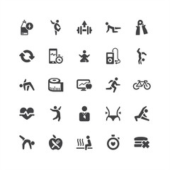 Fitness and Health Icons Set