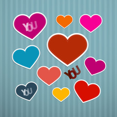 Vector Retro Hearts Background