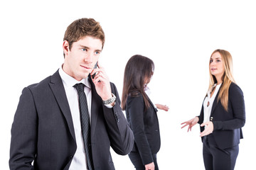 Young Business Team on White Background