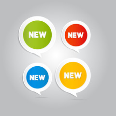 Stickers, Tags, Labels with New Title