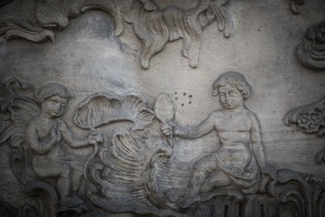 Vintage stucco decoration on a wall