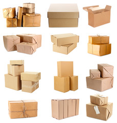 Cardboard boxes isolated on white