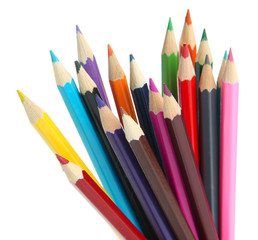 Colour pencils isolated on white