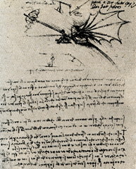 Flying device by Leonardo da Vinci