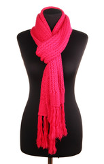 Mannequin wearing scarf isolated on white