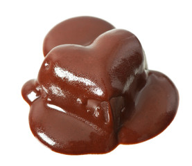 chocolates heart-shaped, isolated on white