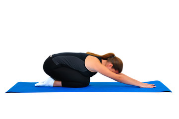 Fototapeta na wymiar woman pilates position